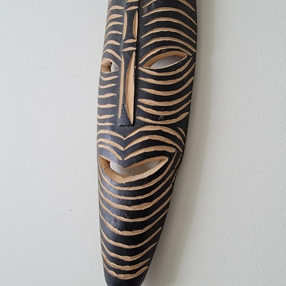 Boho Tiki wood decor wall art hanging Tribal Decor